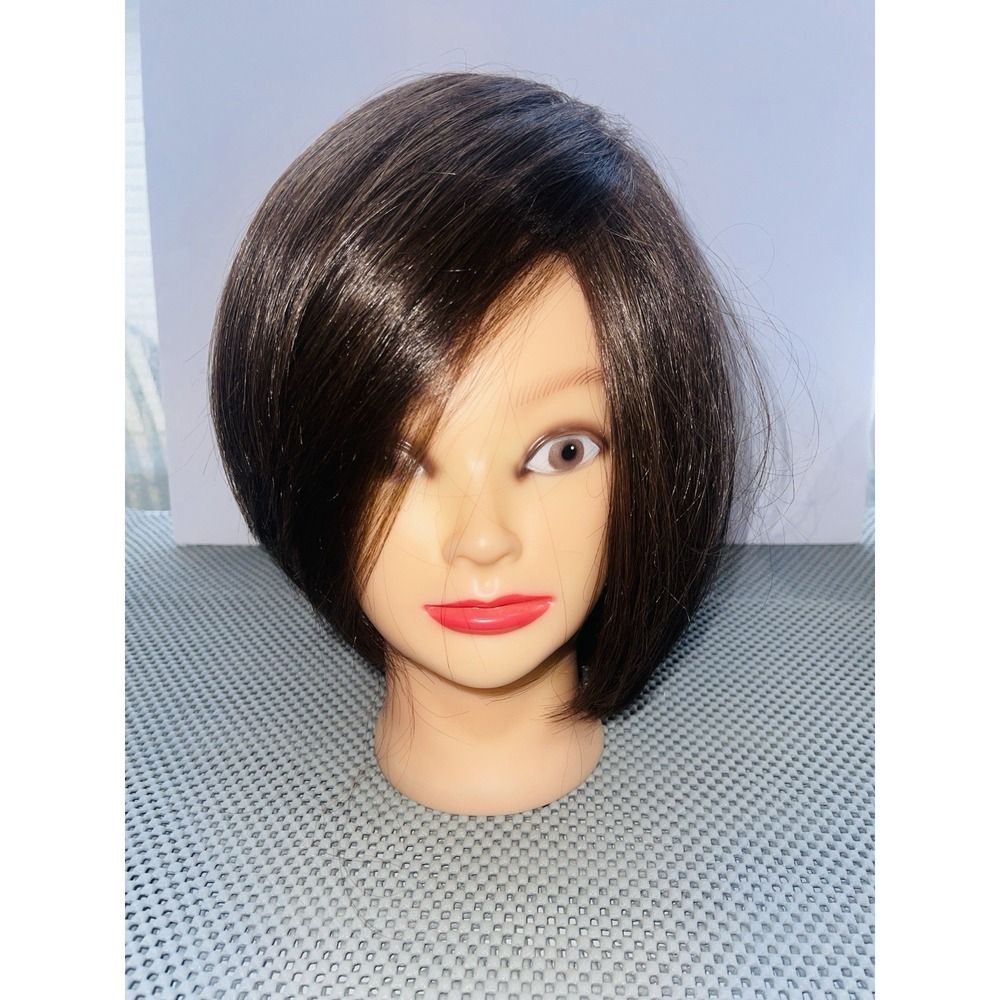Short Layered Asymmetrical Bob Synthetic Wig Brown Highlights Made in Japan